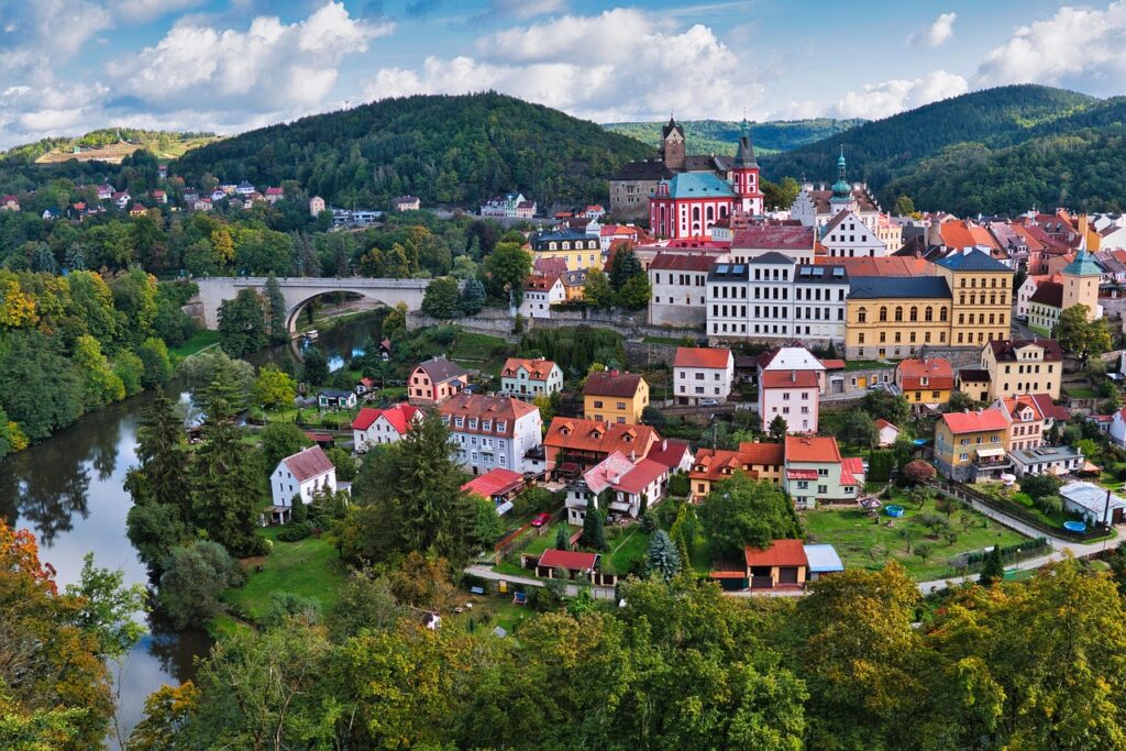 eger, czech republic, river, city, urban, peninsula, cityscape, architecture, historic center, river loop, castle, eger, eger, eger, eger, eger